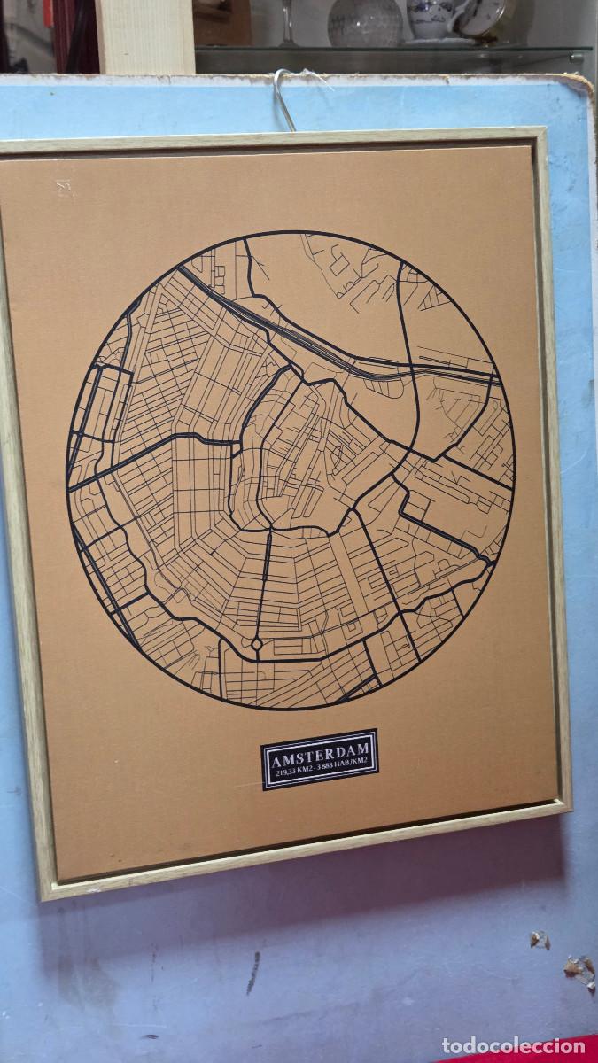 Vintage: cuadro mapa amsterdam - Foto 1