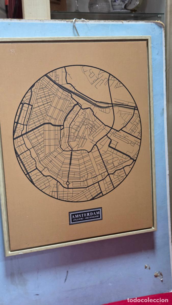 Vintage: cuadro mapa amsterdam - Foto 2