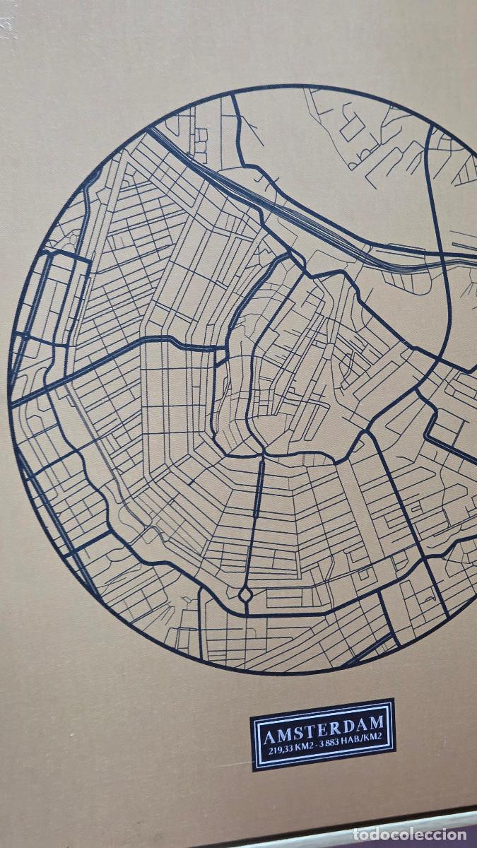 Vintage: cuadro mapa amsterdam - Foto 4