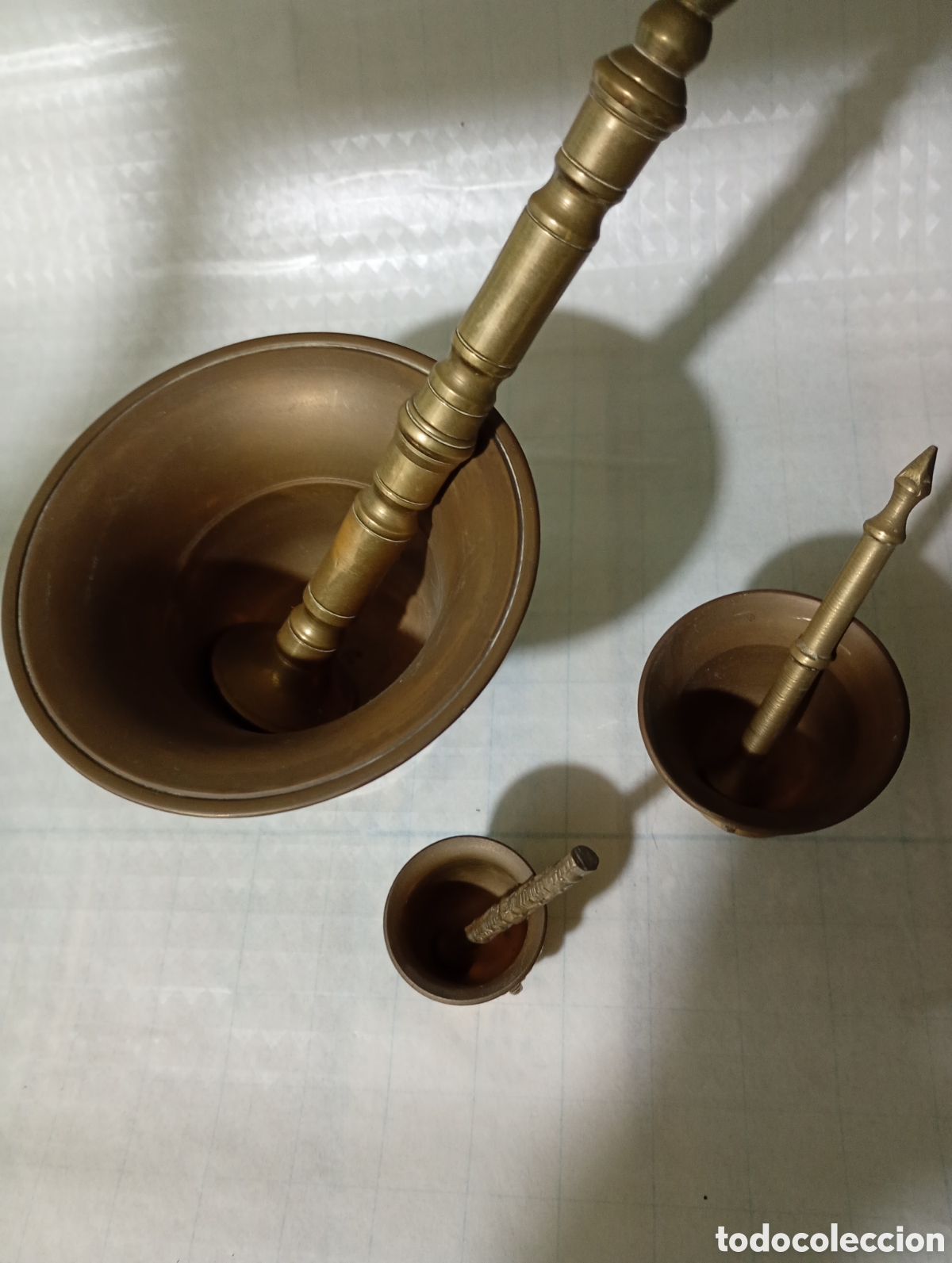 Vintage: Almirez de Bronce, tres morteros - Foto 2