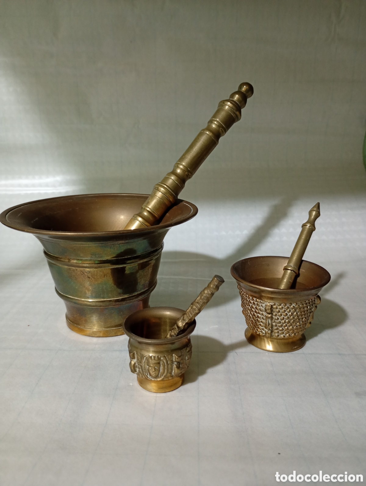 Vintage: Almirez de Bronce, tres morteros - Foto 1