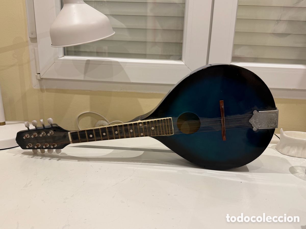 Vintage: Mandolina ac&uacute;stica azul 8 cuerdas vintage