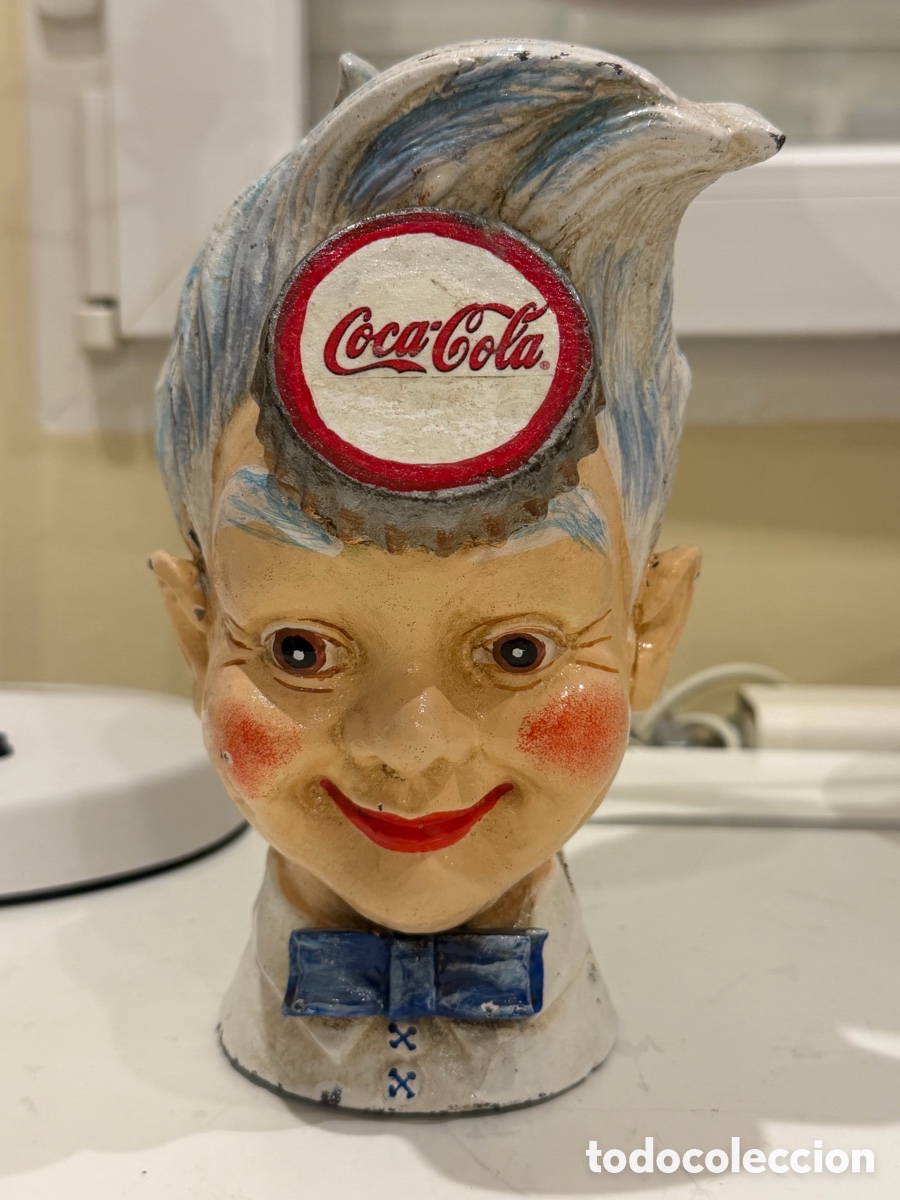Vintage: Hucha hierro fundido Coca-Cola Sprite Boy 21 cm