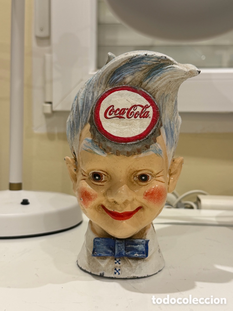 Vintage: Hucha hierro fundido Coca-Cola Sprite Boy 21 cm
