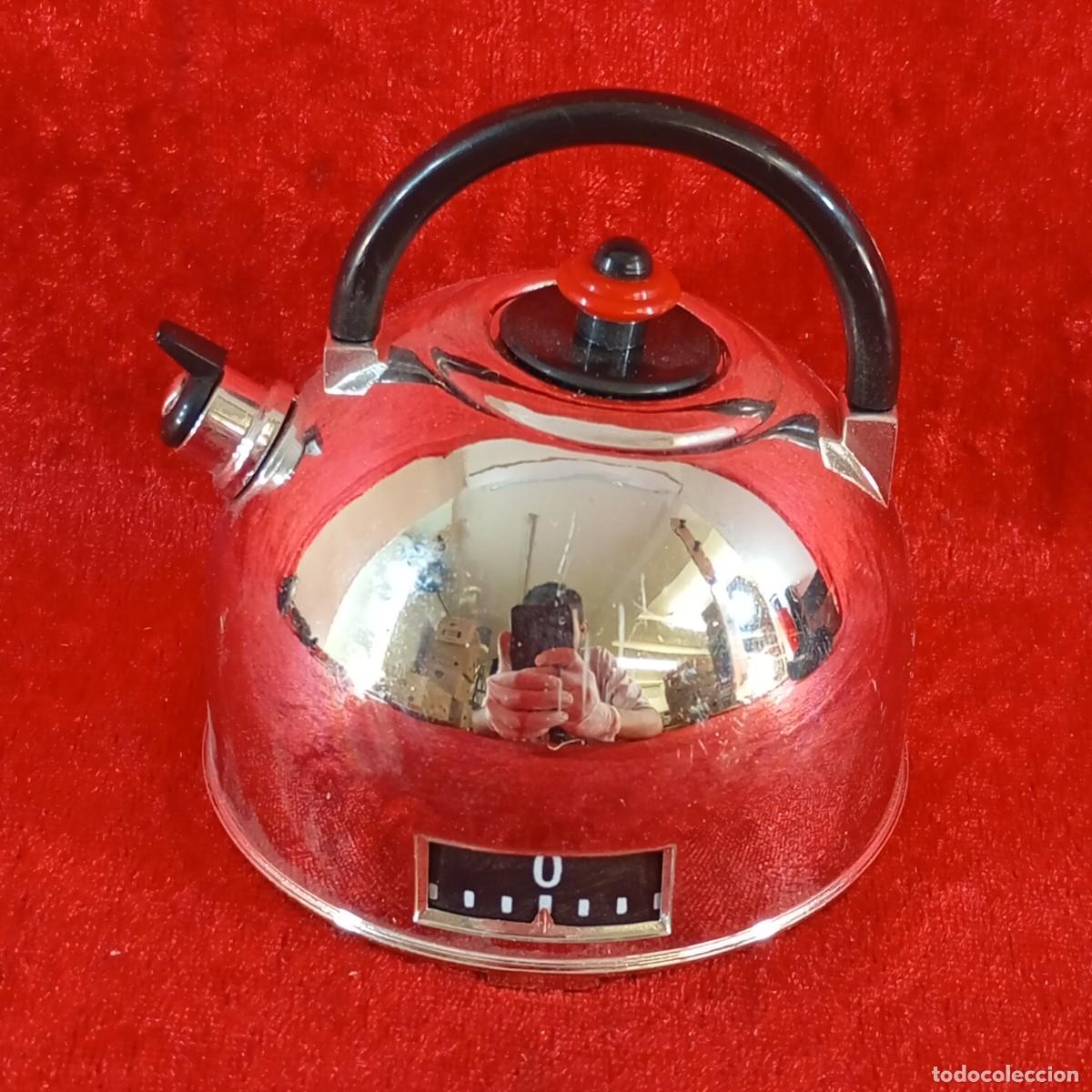 Vintage: CRONOMETRO DE COCINA EN FORMA DE TETERA DE JUGUETE VINTAGE - FUNCIONA - 7,5 CM