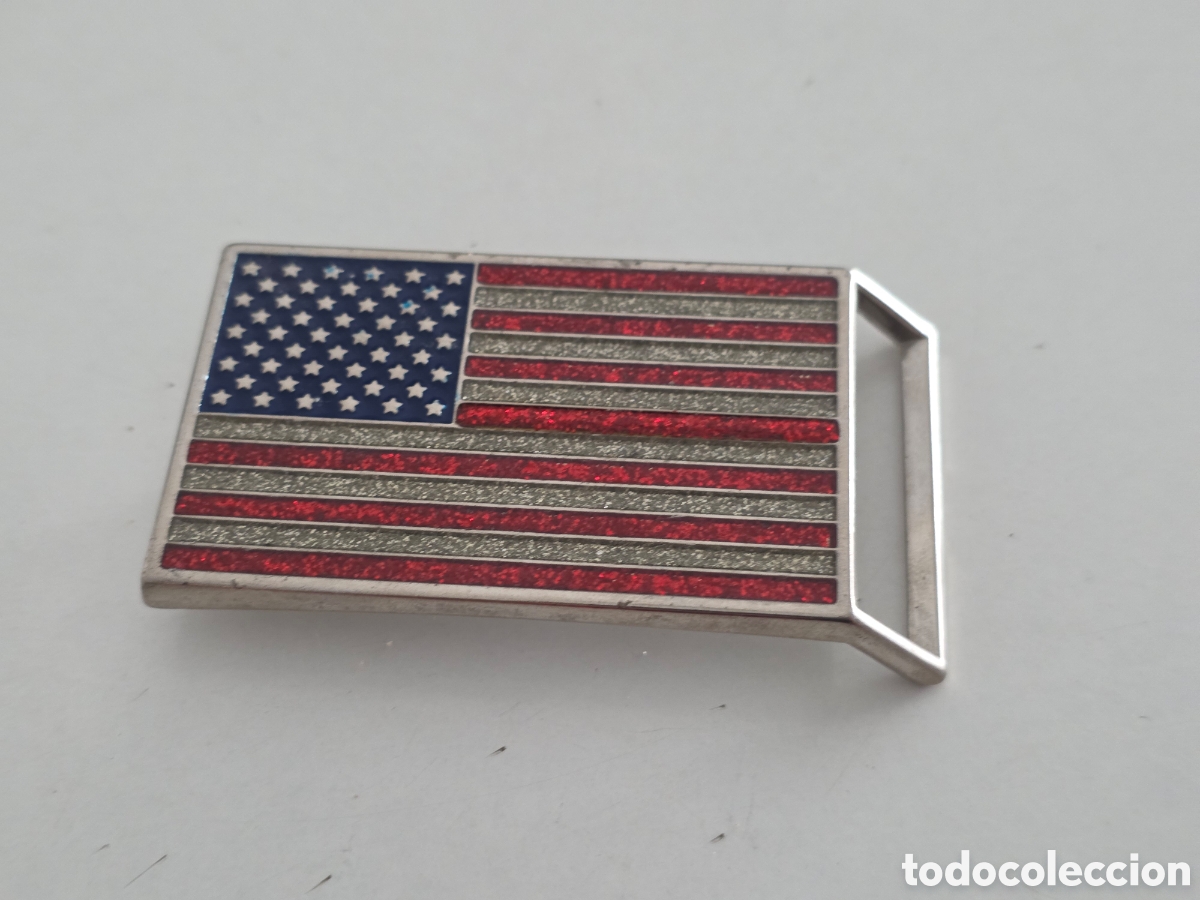 Vintage: hebilla cintur&oacute;n bandera estados unidos usa