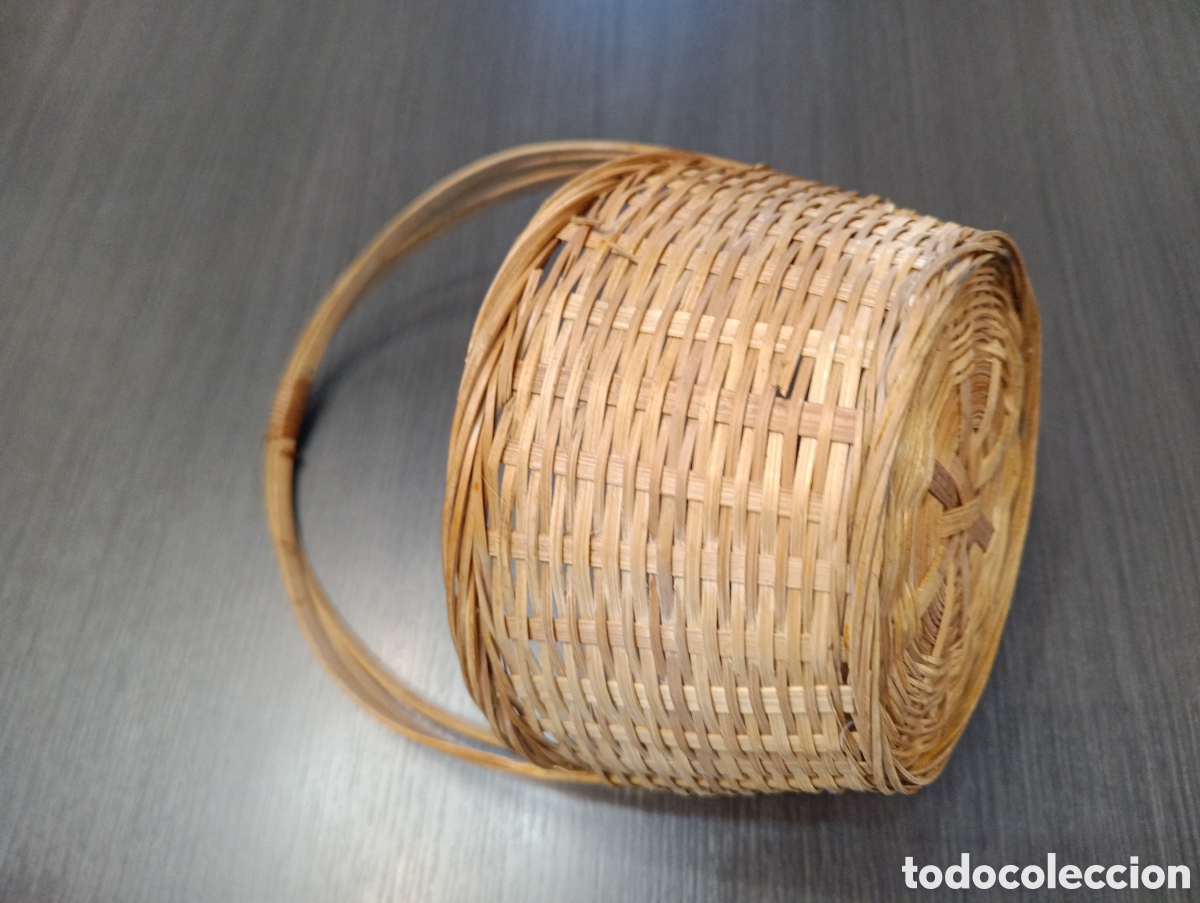 Vintage: Lote 2 Cestas Seteras Mimbre - Foto 4
