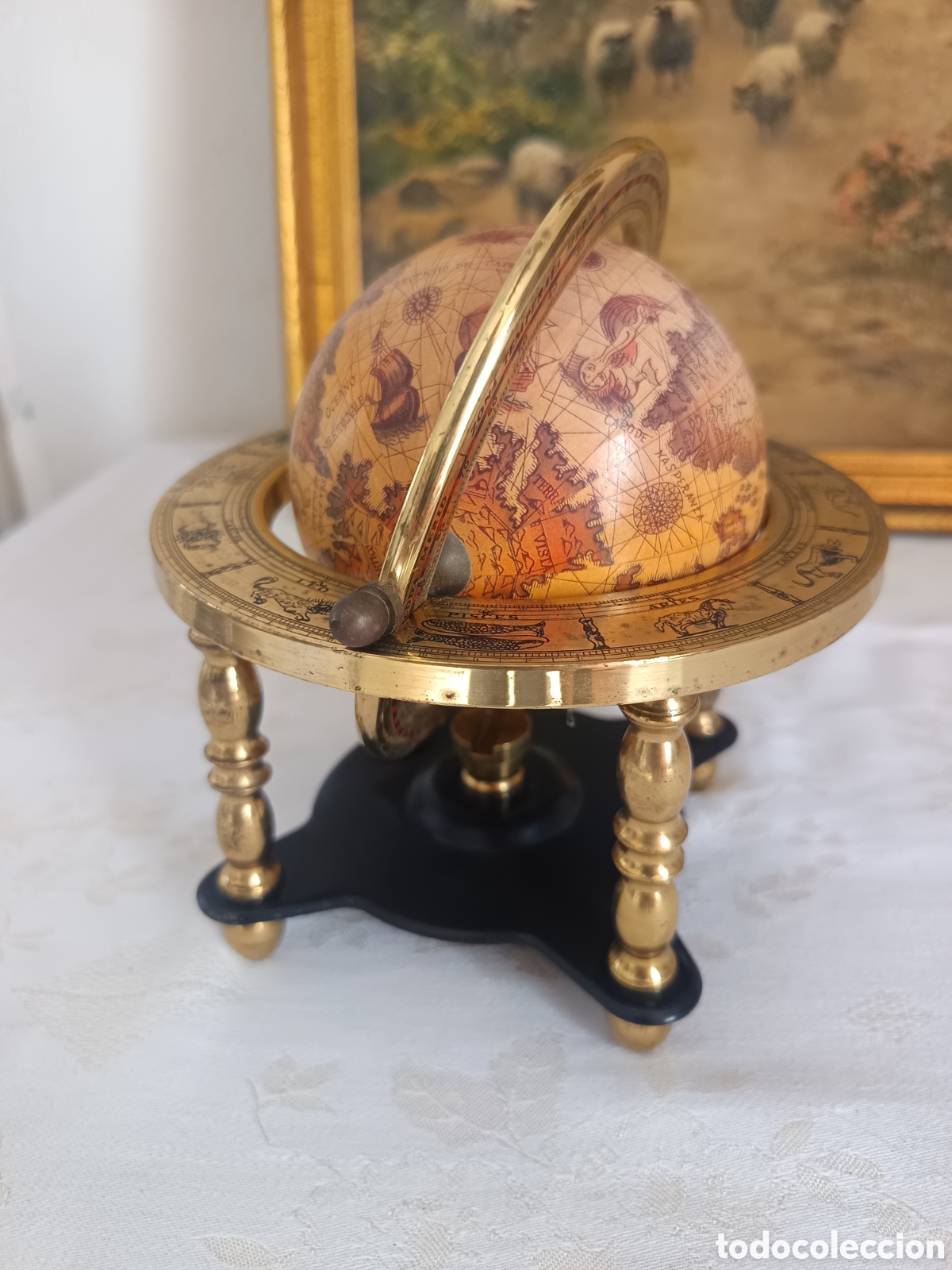Vintage: Globo terr&aacute;queo bronce y esfera de papel - Foto 2