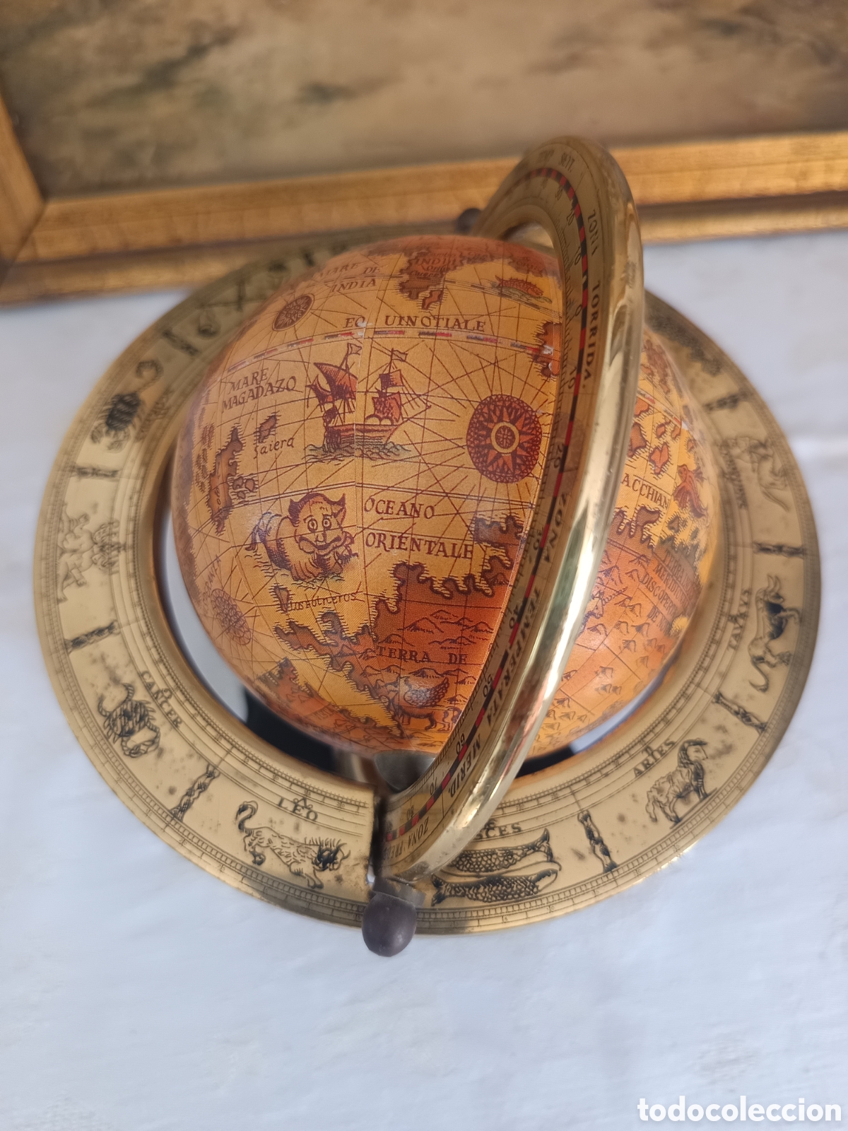 Vintage: Globo terr&aacute;queo bronce y esfera de papel - Foto 4