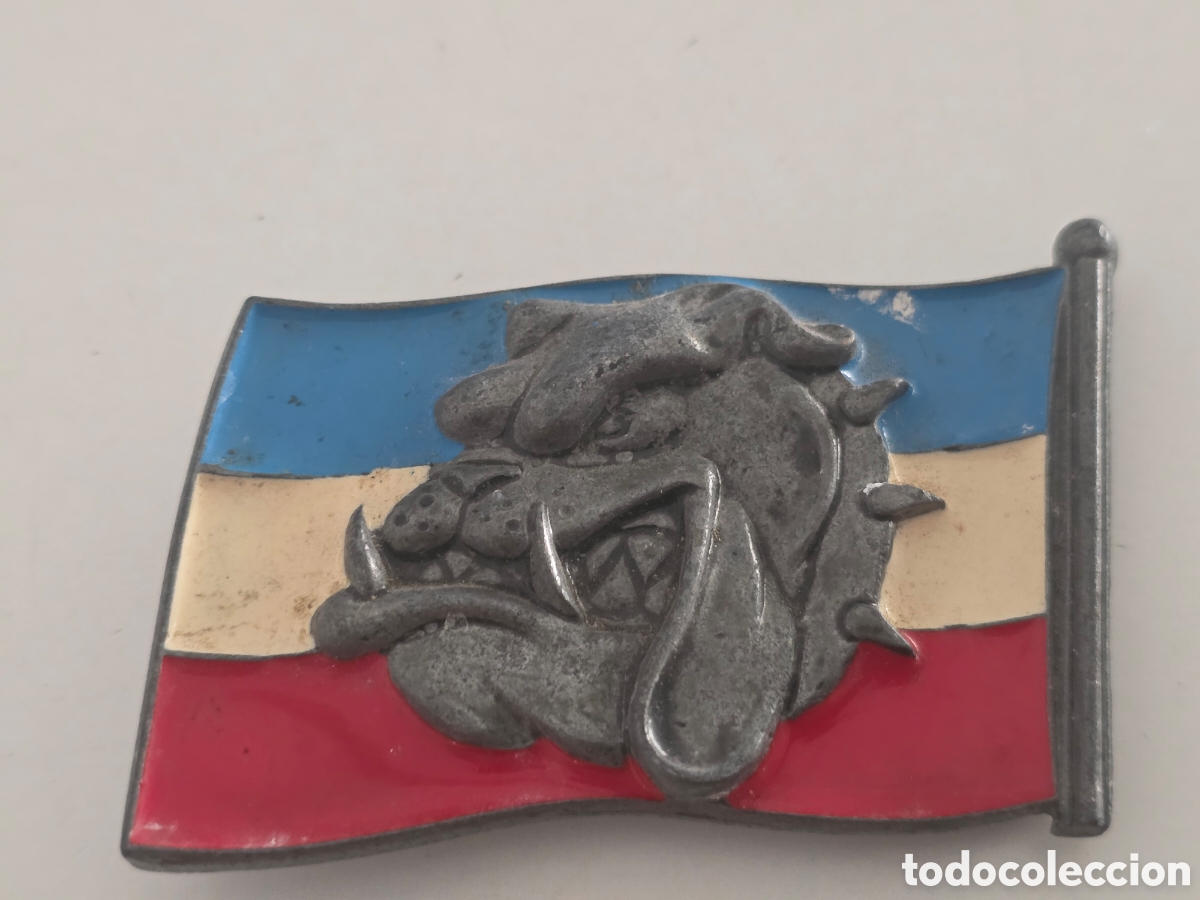 Vintage: hebilla vintage bulldog bandera tricolor