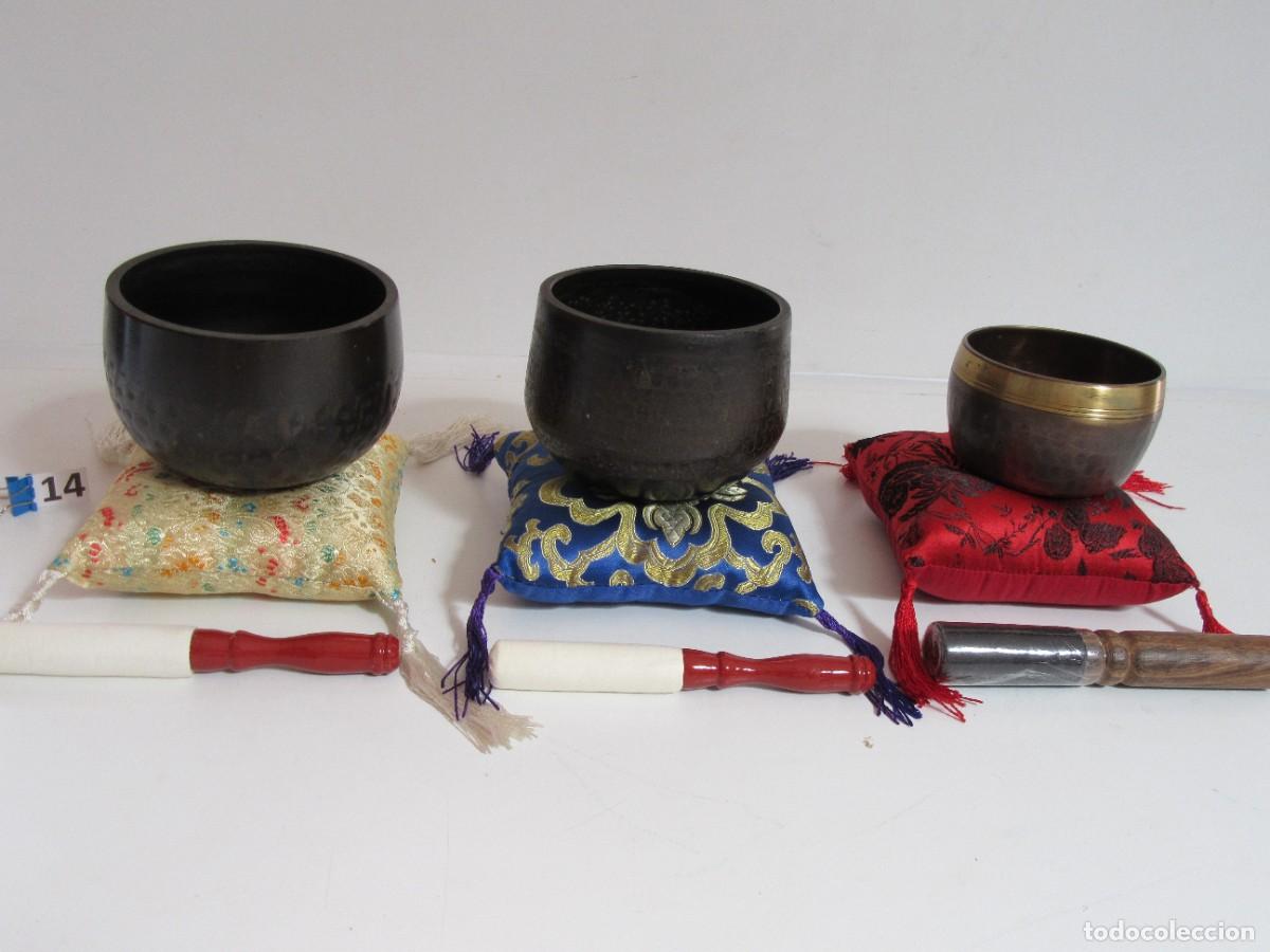 Vintage: LOTE 3 CAMPANAS ORIN JAPONES BUDISTA ZEN RIN &Oslash; 10 - 9,5 y 7,5 cm (14)