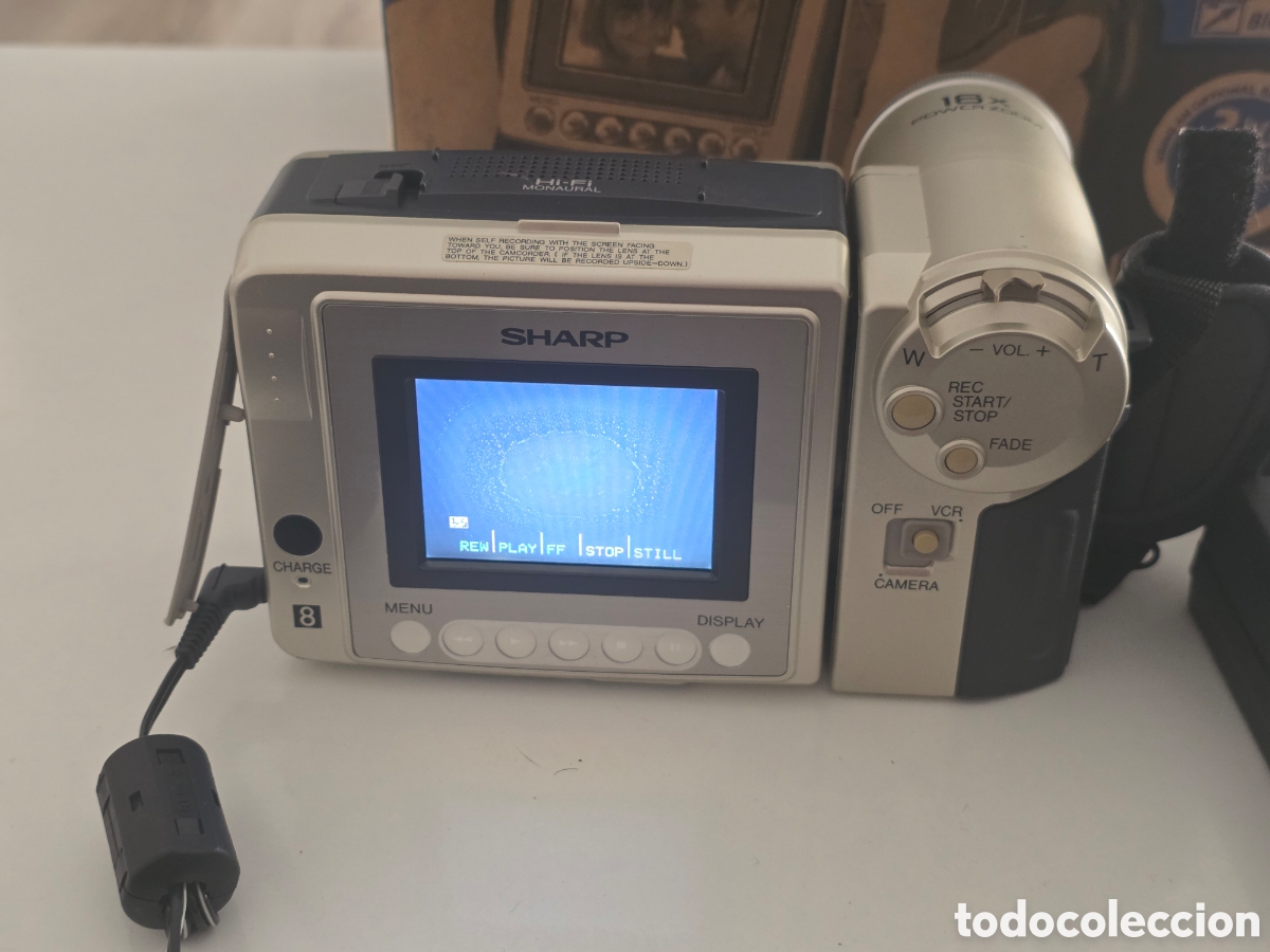 Vintage: videoc&aacute;mara sharp viewcam vl-a10 video8 8mm completa - Foto 3