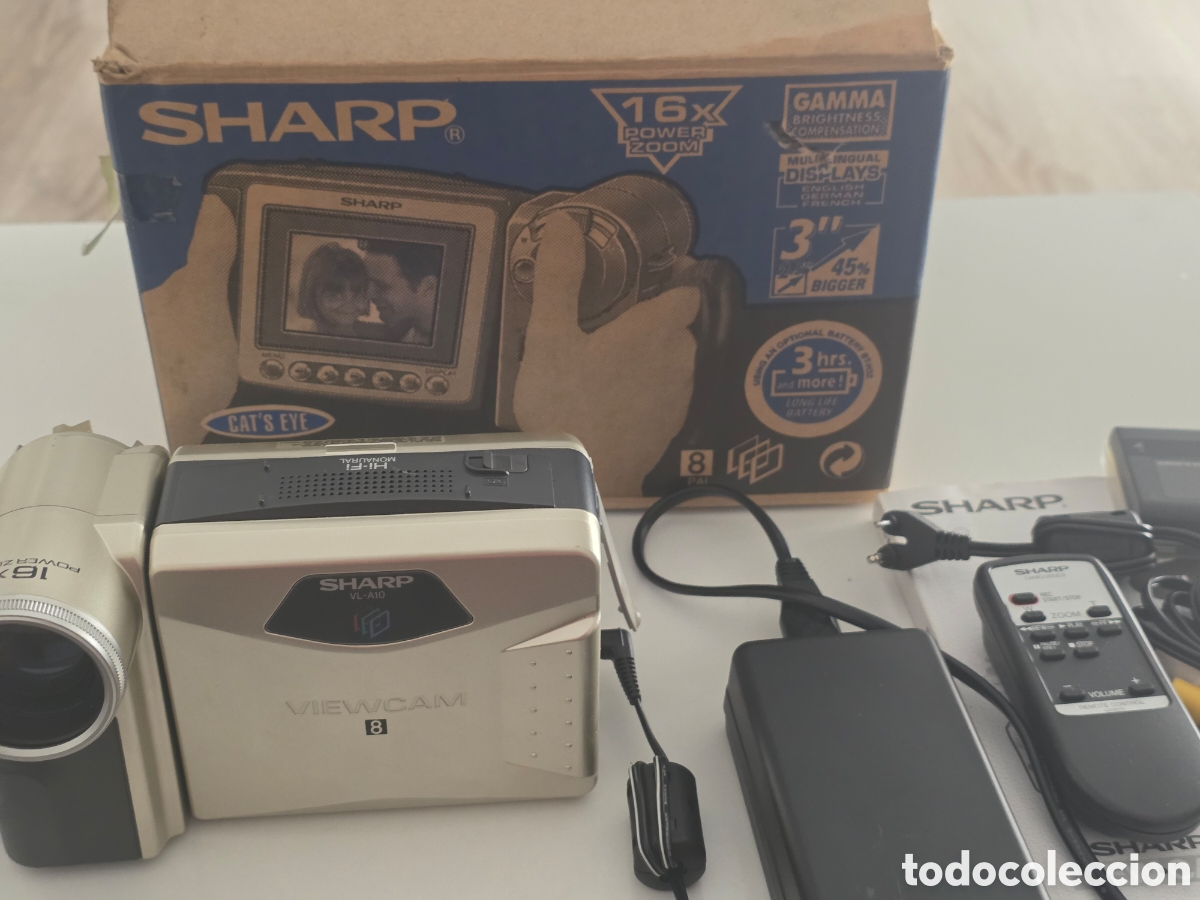 Vintage: videoc&aacute;mara sharp viewcam vl-a10 video8 8mm completa - Foto 6