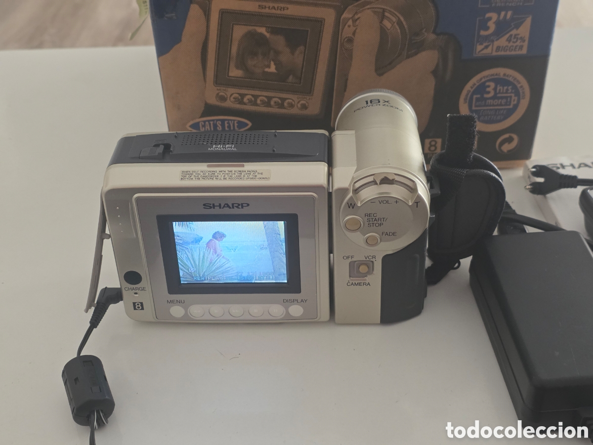 Vintage: videoc&aacute;mara sharp viewcam vl-a10 video8 8mm completa - Foto 7