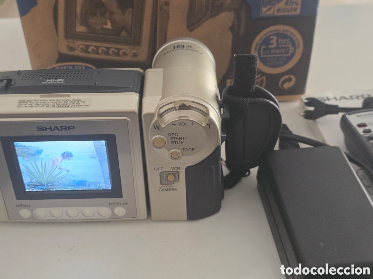 Vintage: videoc&aacute;mara sharp viewcam vl-a10 video8 8mm completa - Foto 8