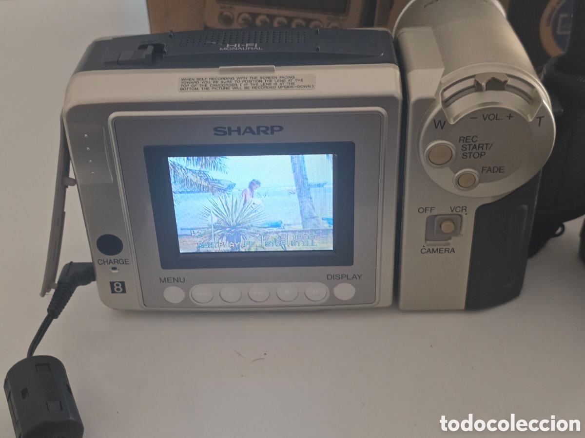 Vintage: videoc&aacute;mara sharp viewcam vl-a10 video8 8mm completa - Foto 9