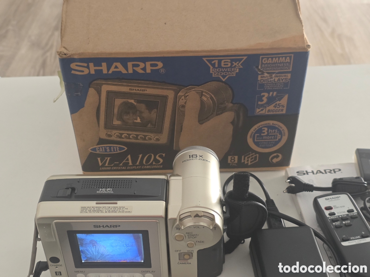 Vintage: videoc&aacute;mara sharp viewcam vl-a10 video8 8mm completa - Foto 25
