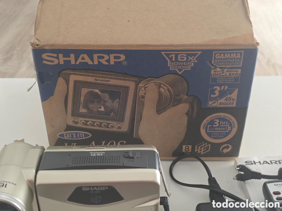 Vintage: videoc&aacute;mara sharp viewcam vl-a10 video8 8mm completa - Foto 1