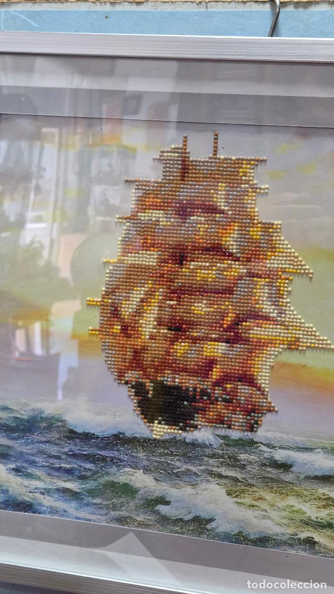 Vintage: cuadro con punto de cruz barco - Foto 3