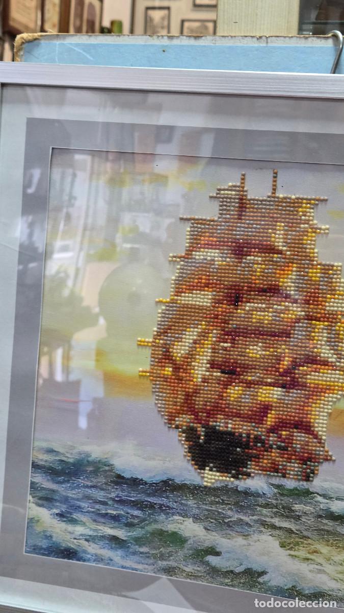 Vintage: cuadro con punto de cruz barco - Foto 4