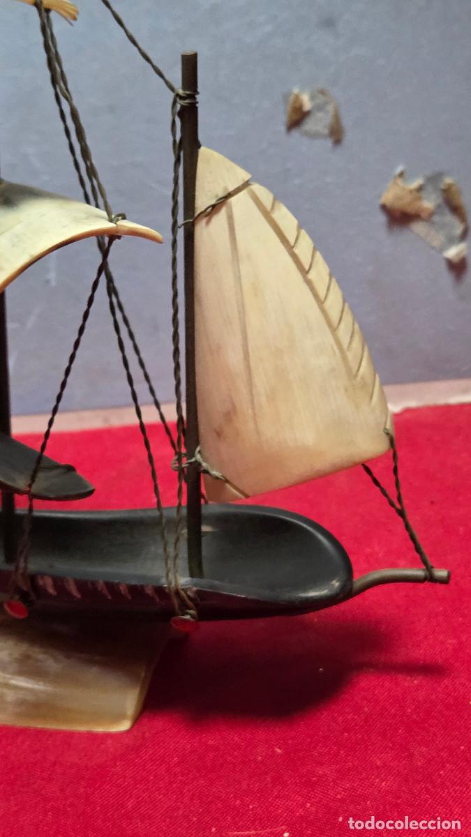 Vintage: maqueta de barco de madera de asta - Foto 4