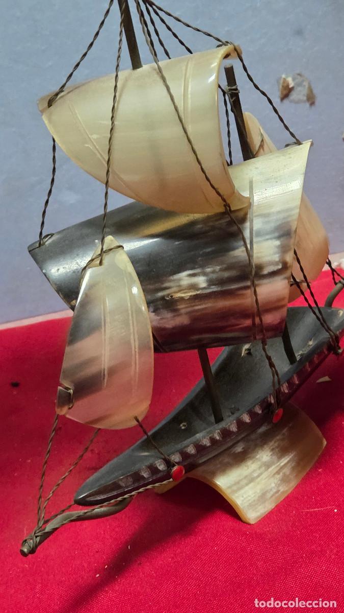 Vintage: maqueta de barco de madera de asta - Foto 6