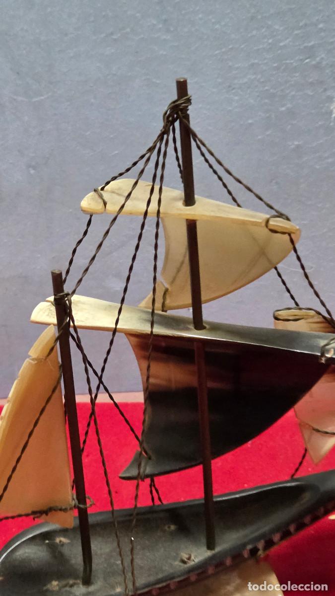 Vintage: maqueta de barco de madera de asta - Foto 8