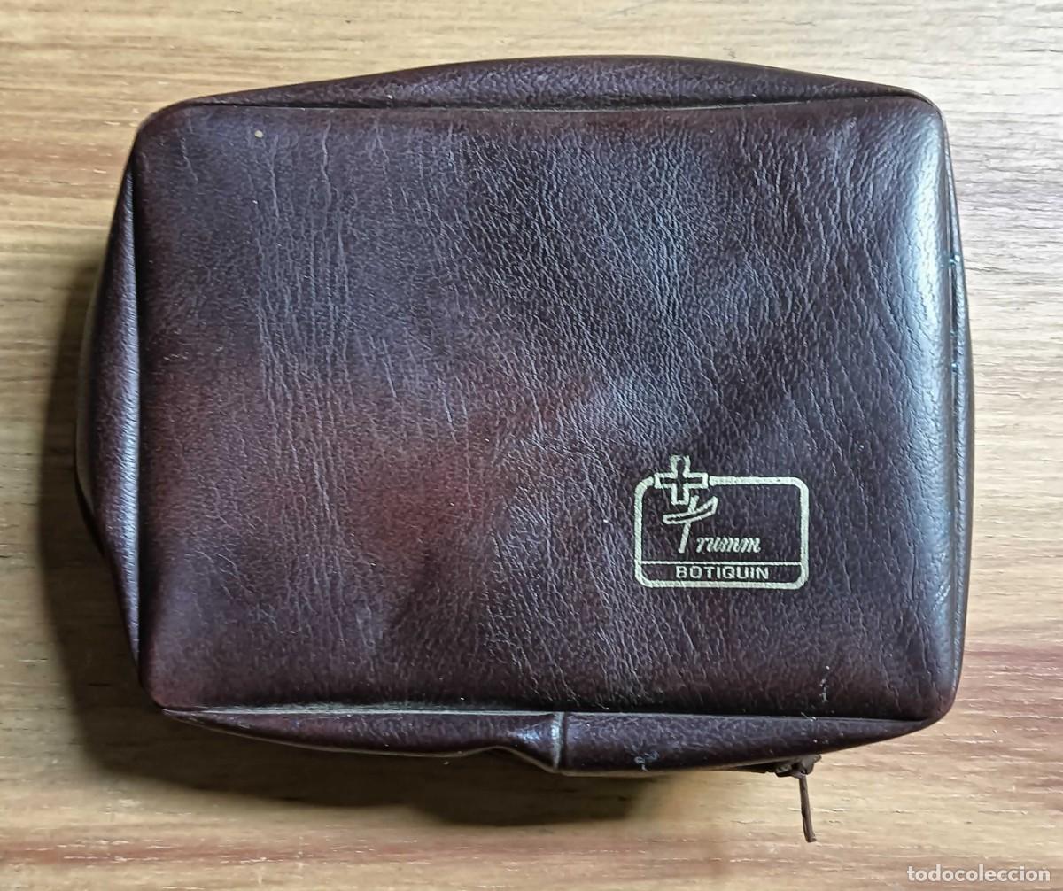 Vintage: BOTIQU&Iacute;N DE VIAJE VINTAGE &ndash; MARCA TRUMM &ndash; S&Iacute;MIL PIEL MARR&Oacute;N &ndash; 17 X 14 CM &ndash; A&Ntilde;OS 60-80