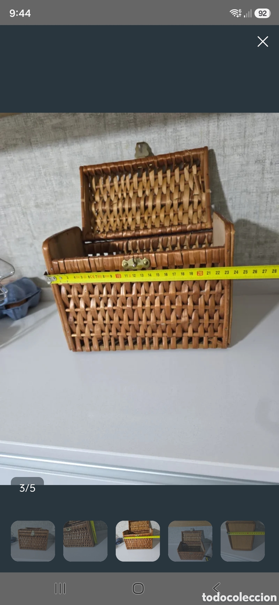 Vintage: Cesta de mimbre vintage - Foto 3