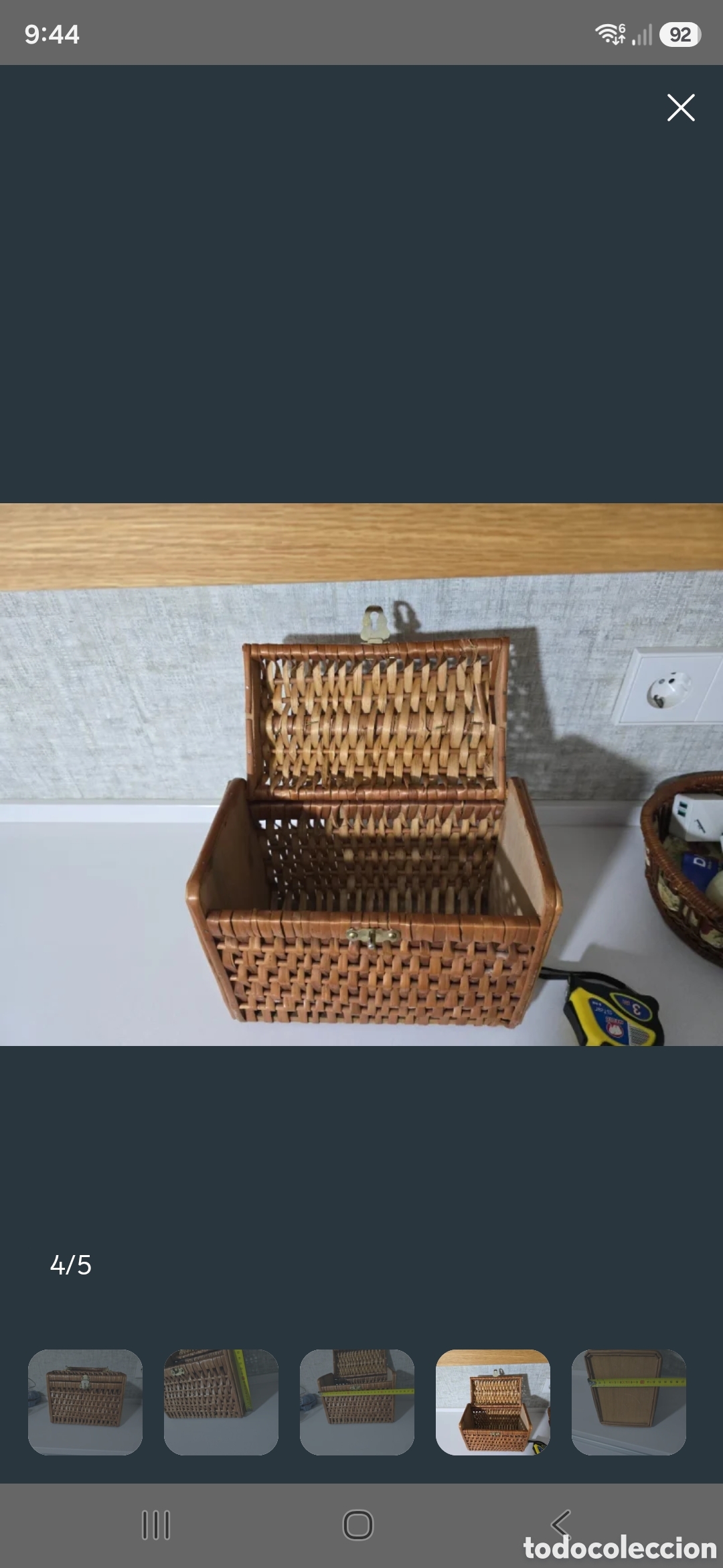 Vintage: Cesta de mimbre vintage - Foto 4