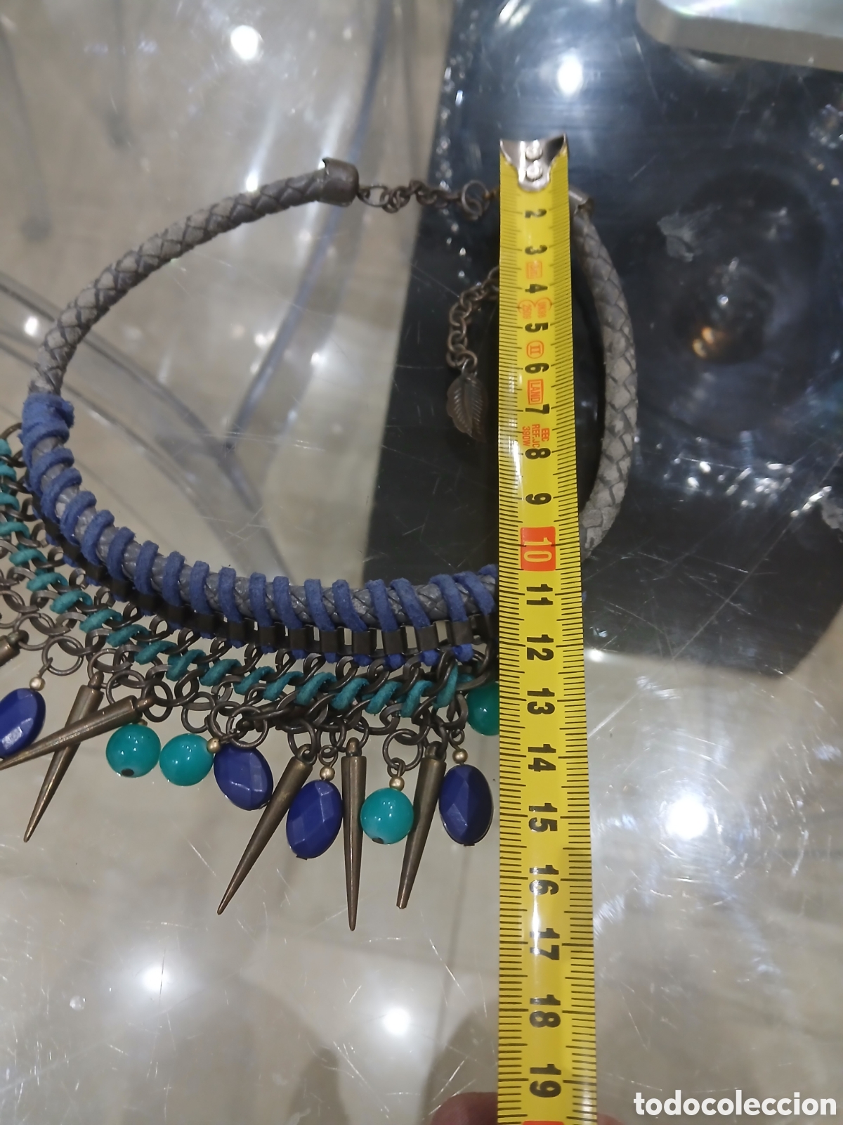 Vintage: Collar piedras y pieel - Foto 3