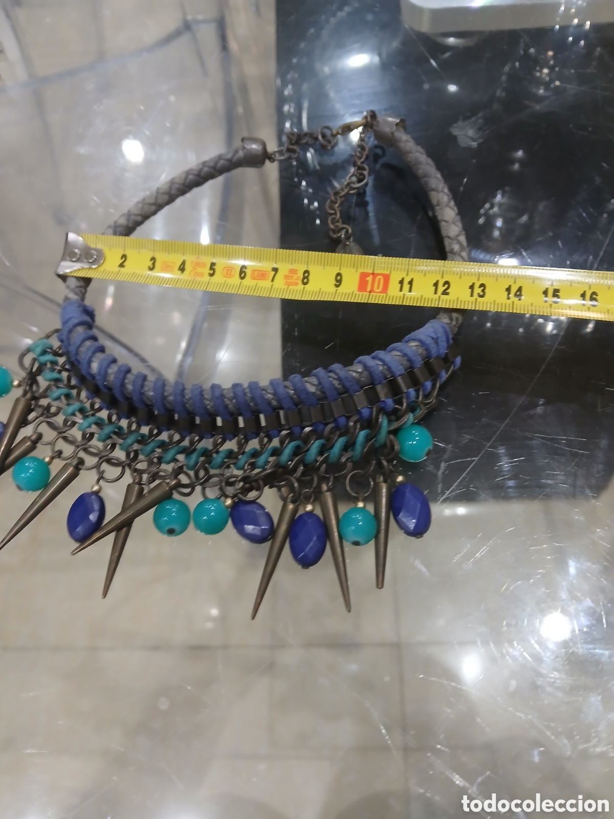 Vintage: Collar piedras y pieel - Foto 4