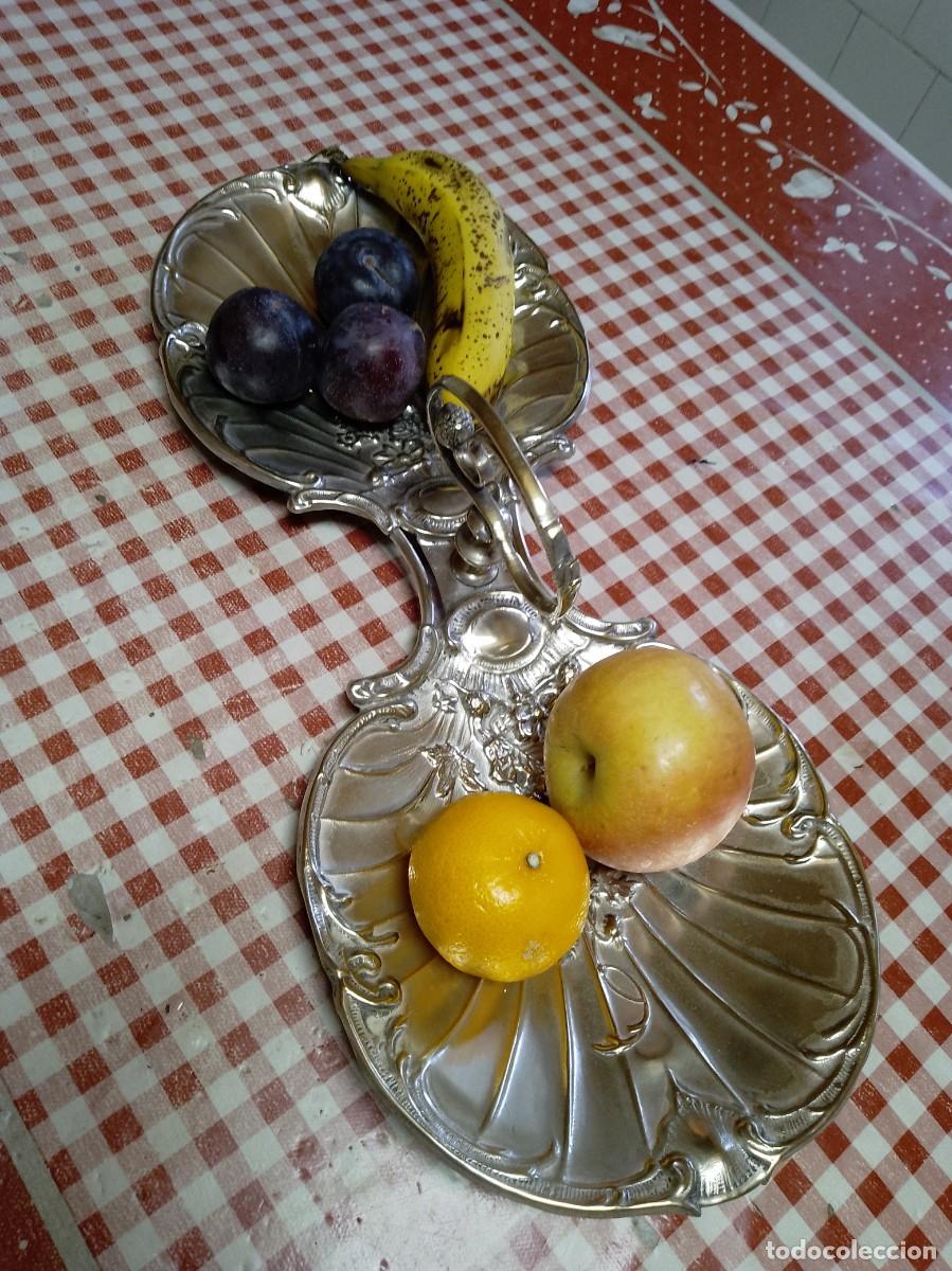 Vintage: Bandeja de &rdquo;Plata Meneses&rdquo; frutera o despeja bolsos medidas 52x22x12 cm