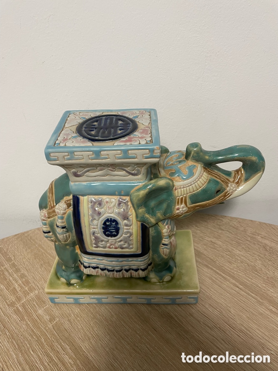 Vintage: ELEFANTE CER&Aacute;MICA CHINO - Foto 3