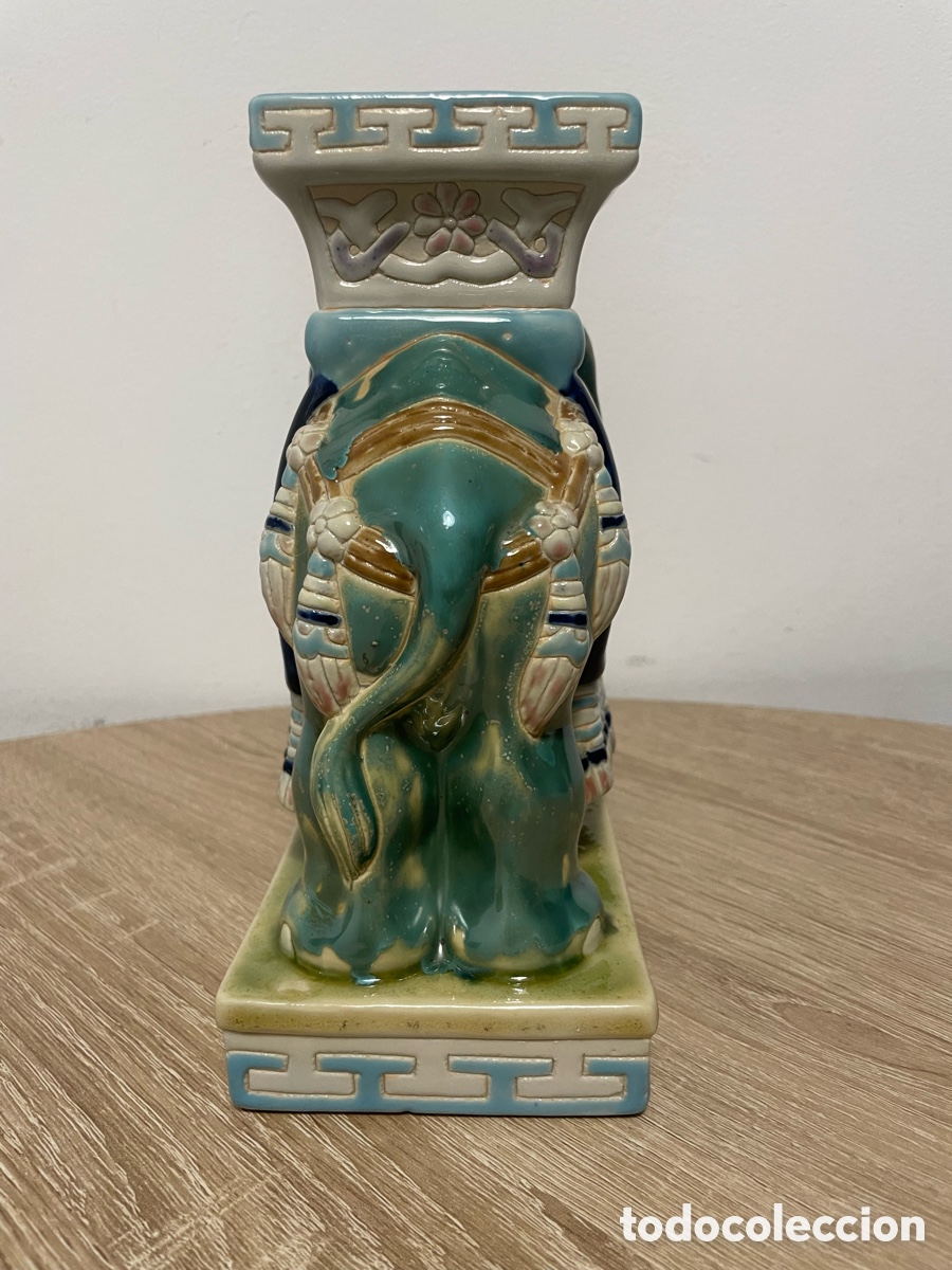 Vintage: ELEFANTE CER&Aacute;MICA CHINO - Foto 4