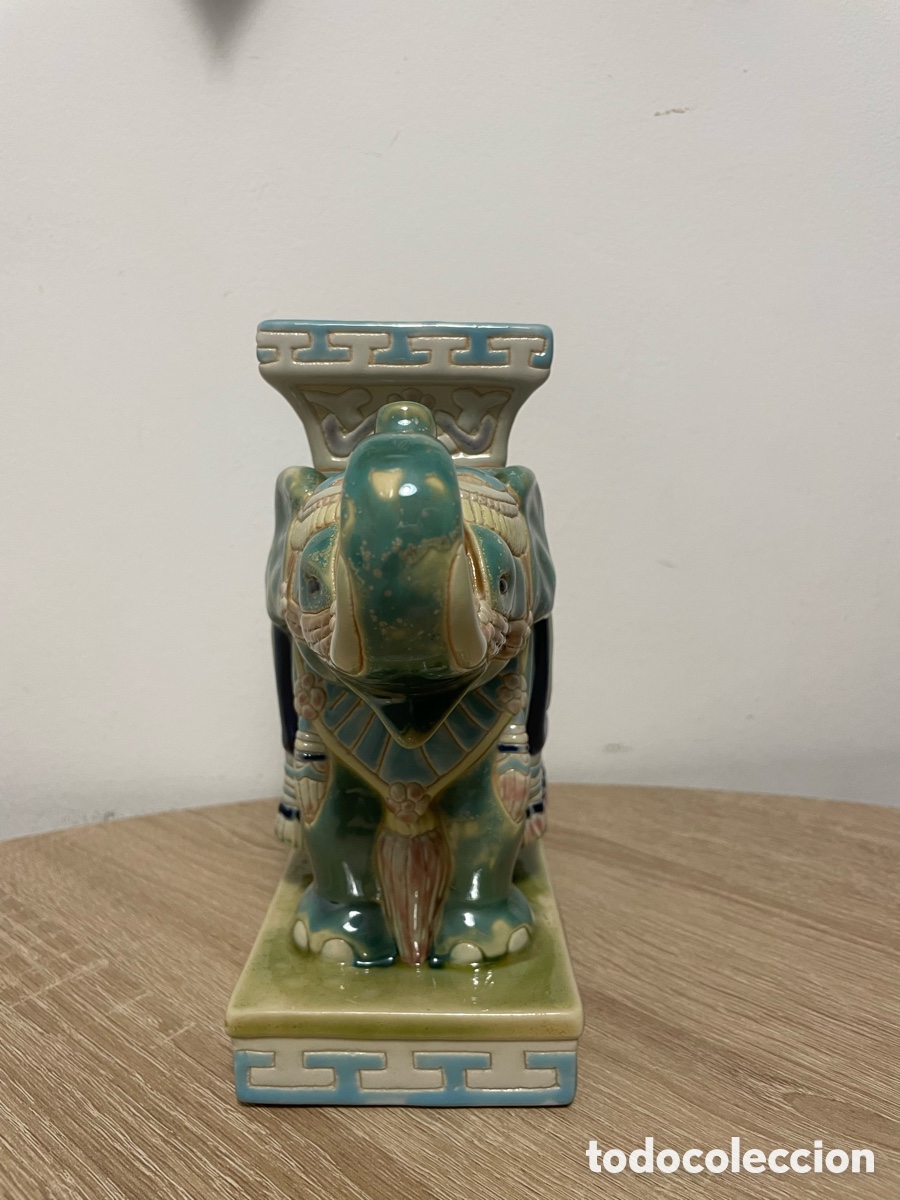 Vintage: ELEFANTE CER&Aacute;MICA CHINO - Foto 6
