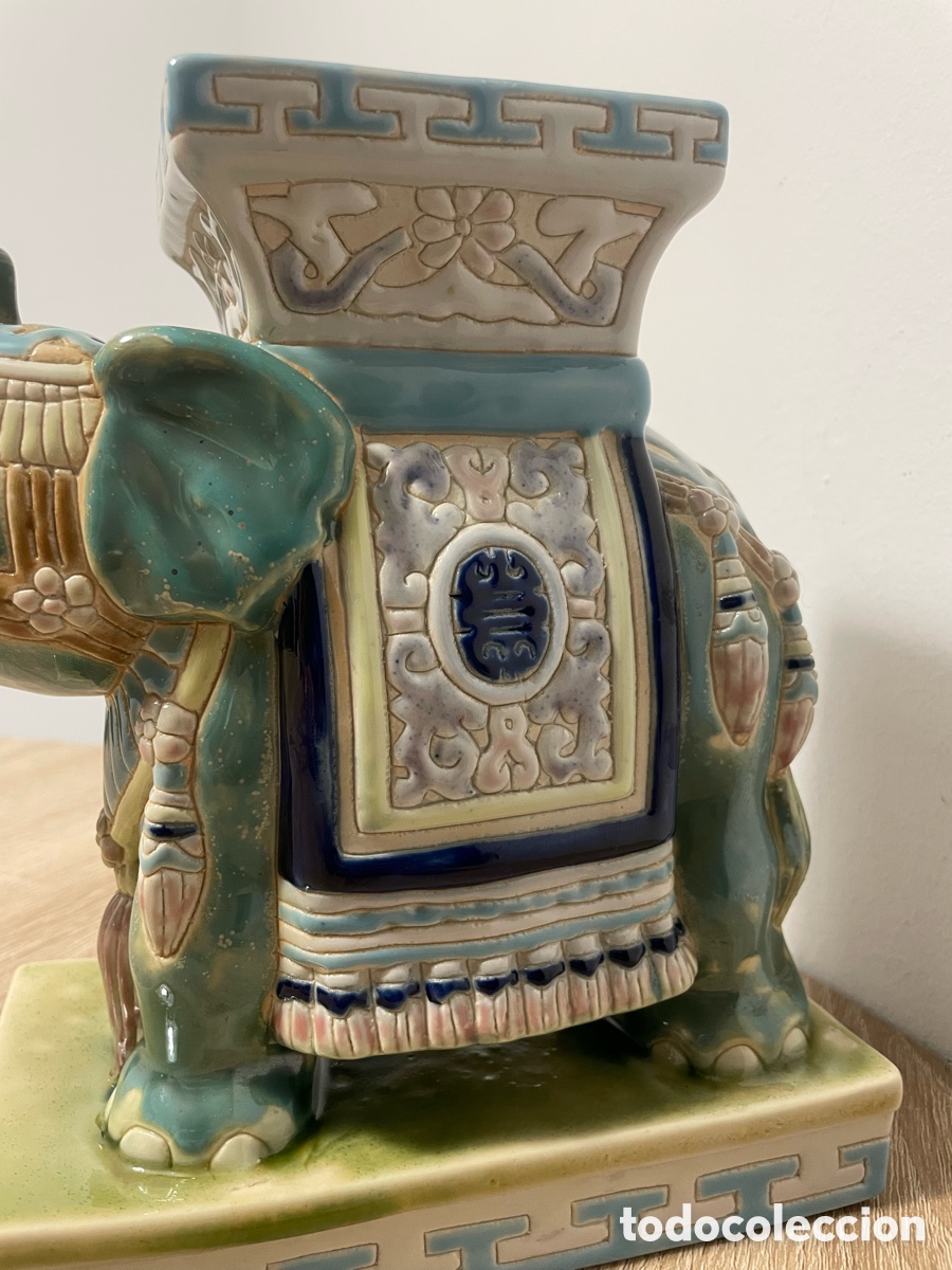 Vintage: ELEFANTE CER&Aacute;MICA CHINO - Foto 8