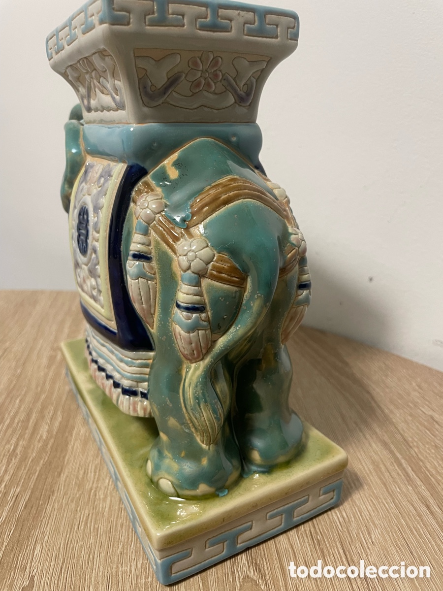 Vintage: ELEFANTE CER&Aacute;MICA CHINO - Foto 9