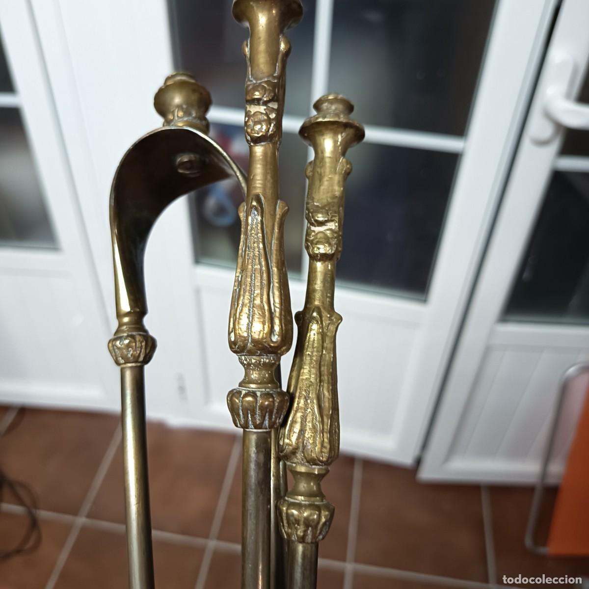 Vintage: Juego de 3 herramientas de chimenea - Foto 5