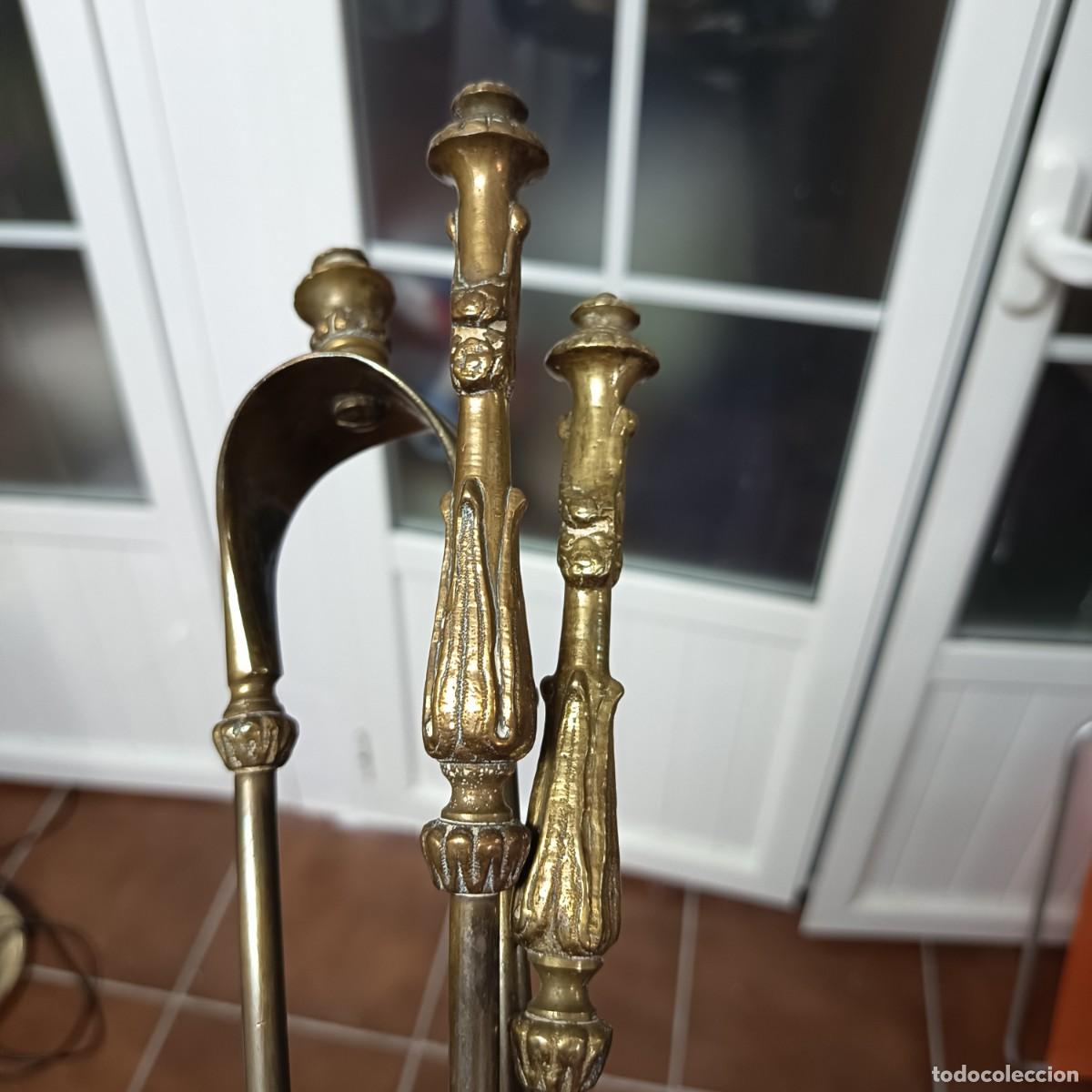 Vintage: Juego de 3 herramientas de chimenea - Foto 6