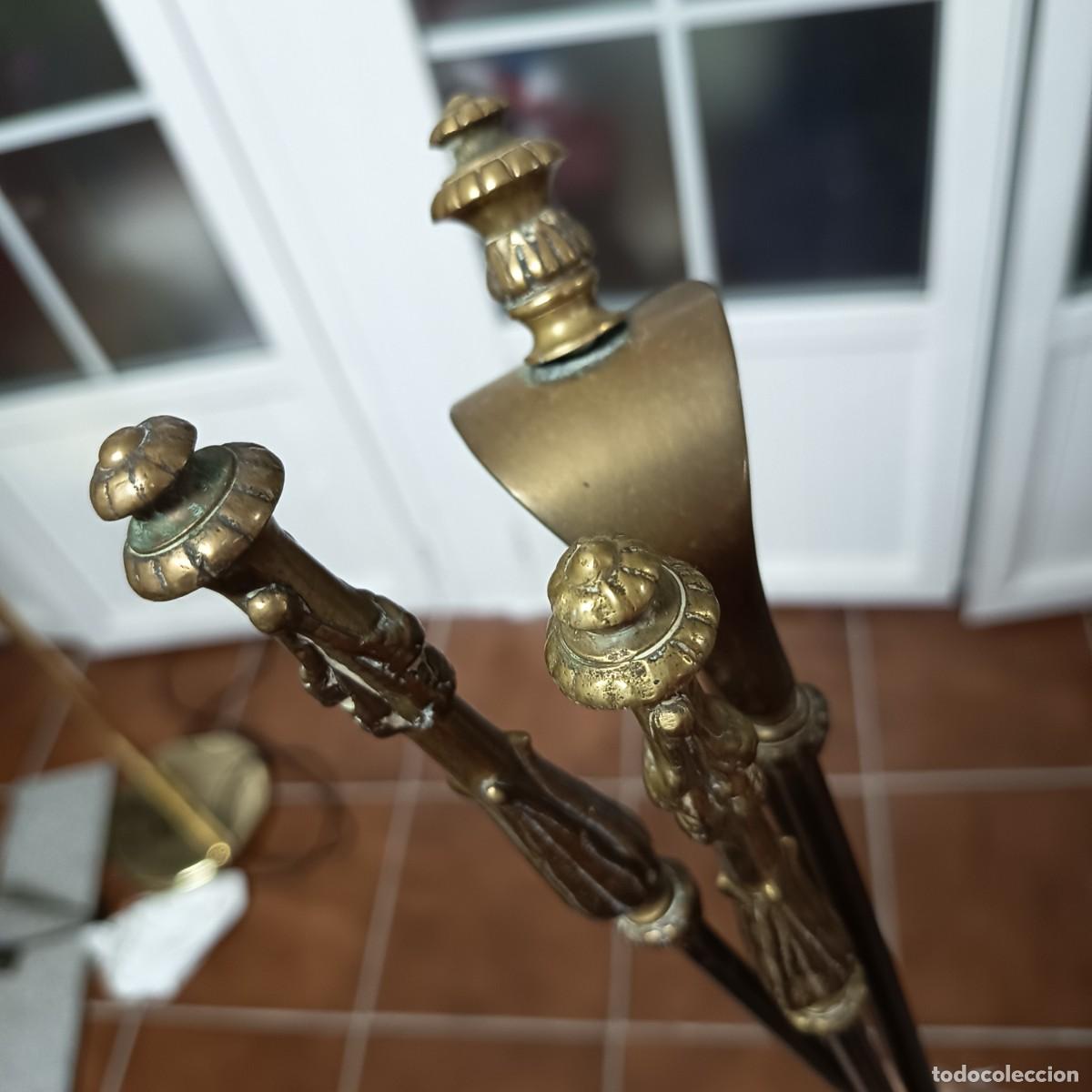 Vintage: Juego de 3 herramientas de chimenea - Foto 7