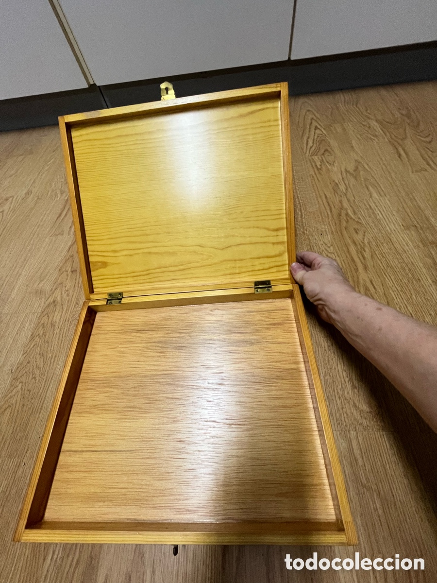Vintage: Caja plana de madera con cierre met&aacute;lico - Foto 7