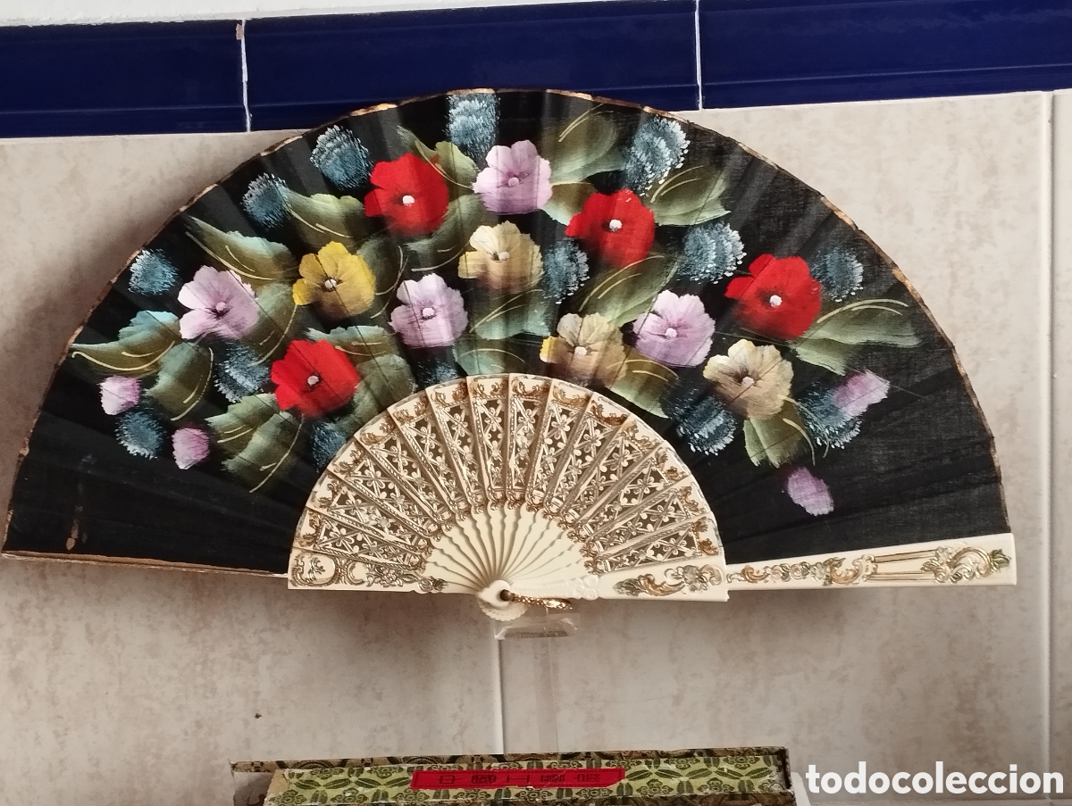 Vintage: ABANICO ARTESAN&Iacute;A CHINA