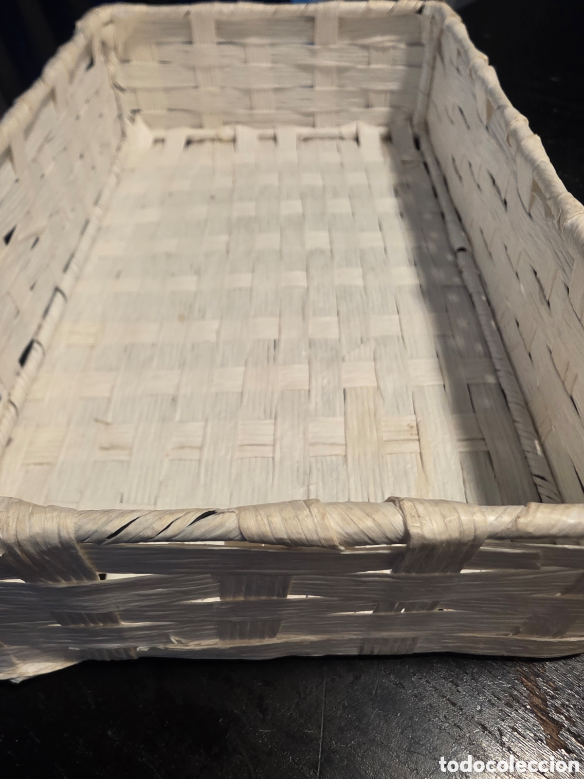 Vintage: CESTA DE MIMBRE BLANCA - Foto 2