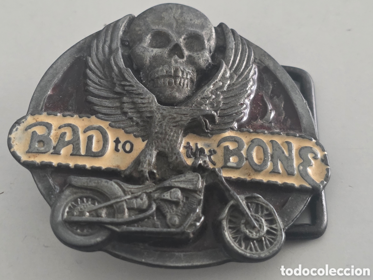 Vintage: hebilla vintage bad to the bone calavera moto &aacute;guila