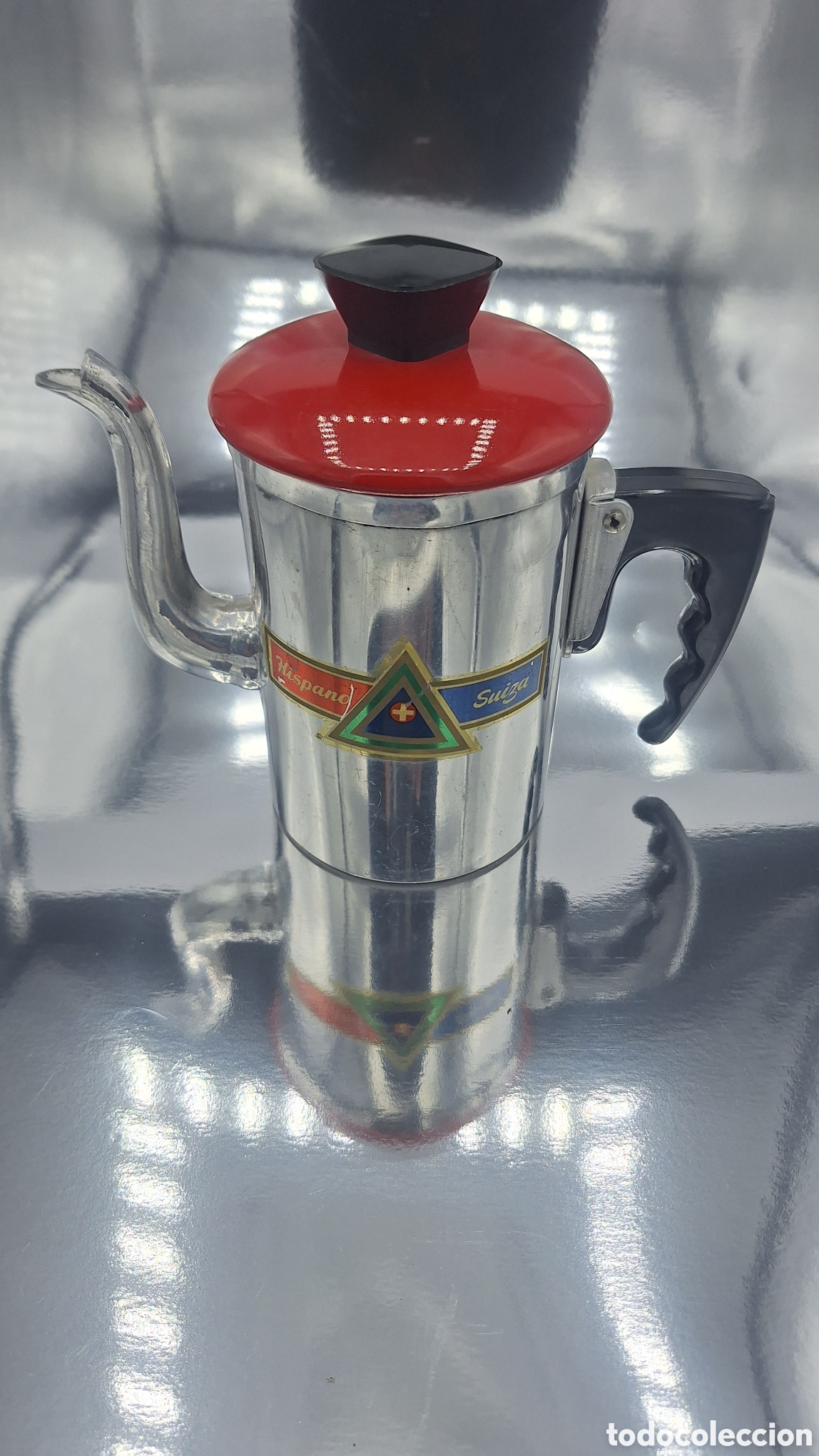 Vintage: cafetera, tetera o lechera vintage de aluminio de la marca Hispano-Suiza