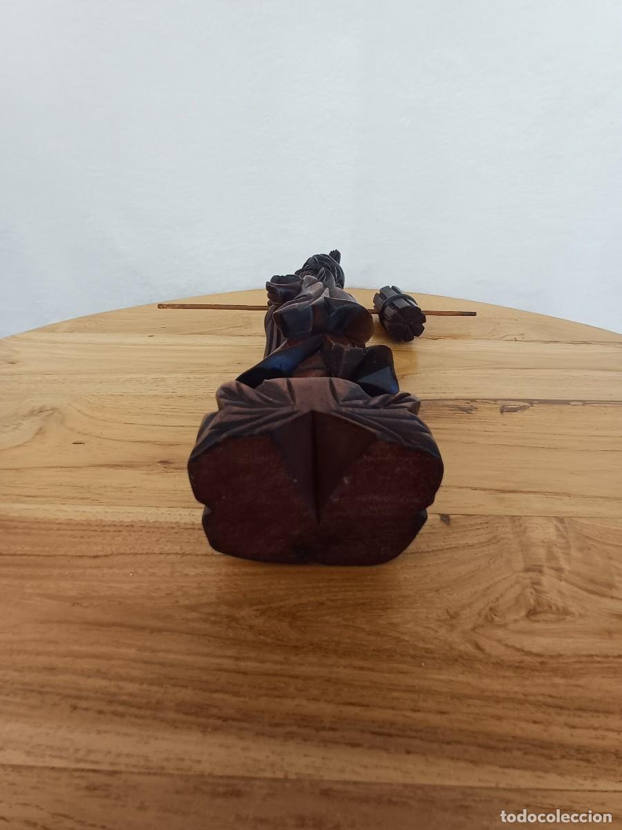 Vintage: Figura asi&aacute;tica esculpida en madera - Foto 5