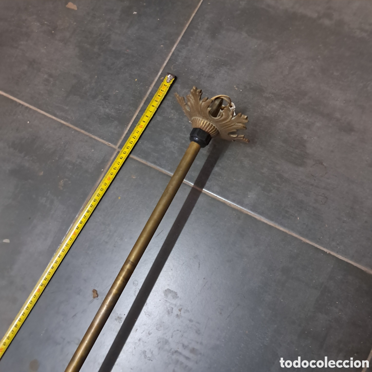 Vintage: L&aacute;mpara de techo en bronce de un brazo 105 cm - Foto 3