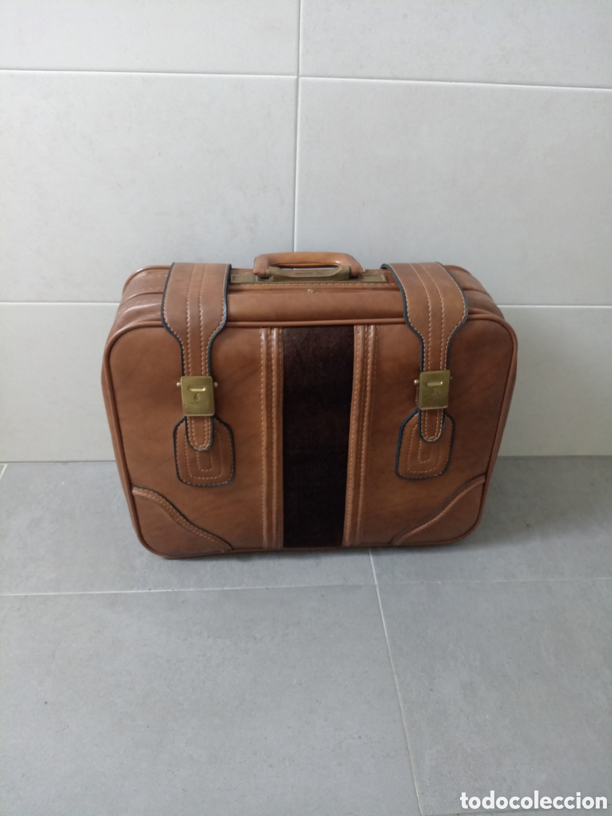 Vintage: Maleta Vintage Gladiator (50x40x20 cm) - Cuero Marr&oacute;n