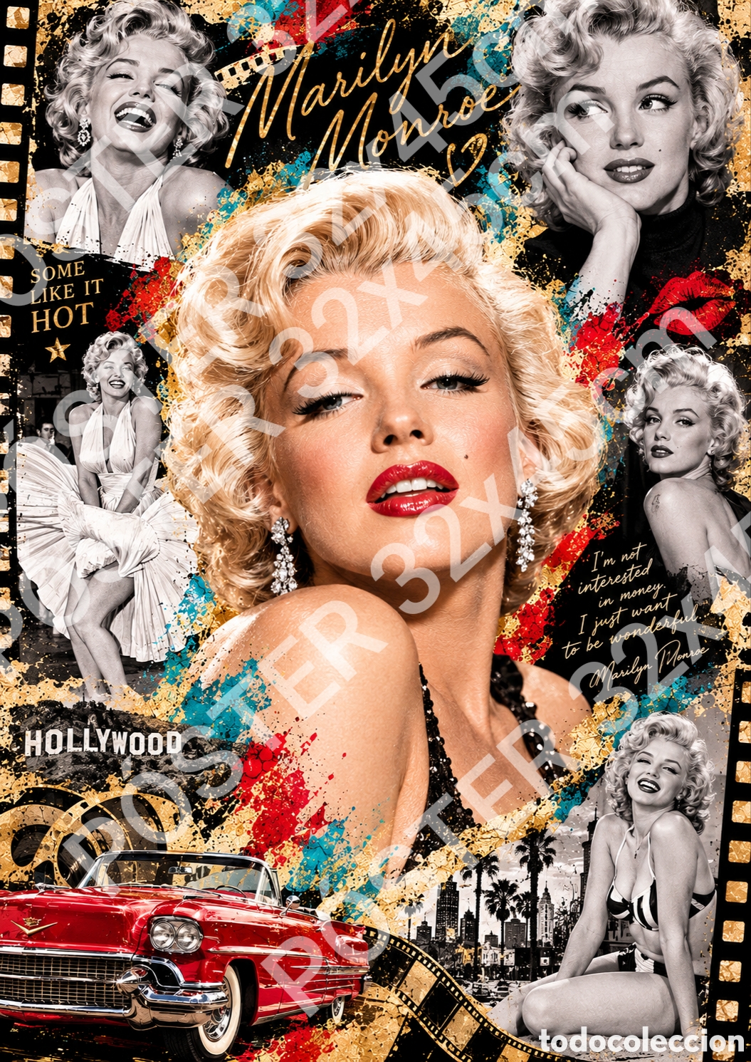 Vintage: Lote de 7 l&aacute;minas Hollywood